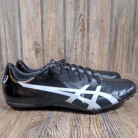Asics Hyper Sprint 7 Track Field Running Shoes Sneakers Black 1091A015 Men Sz 11 - Picture 1 of 11